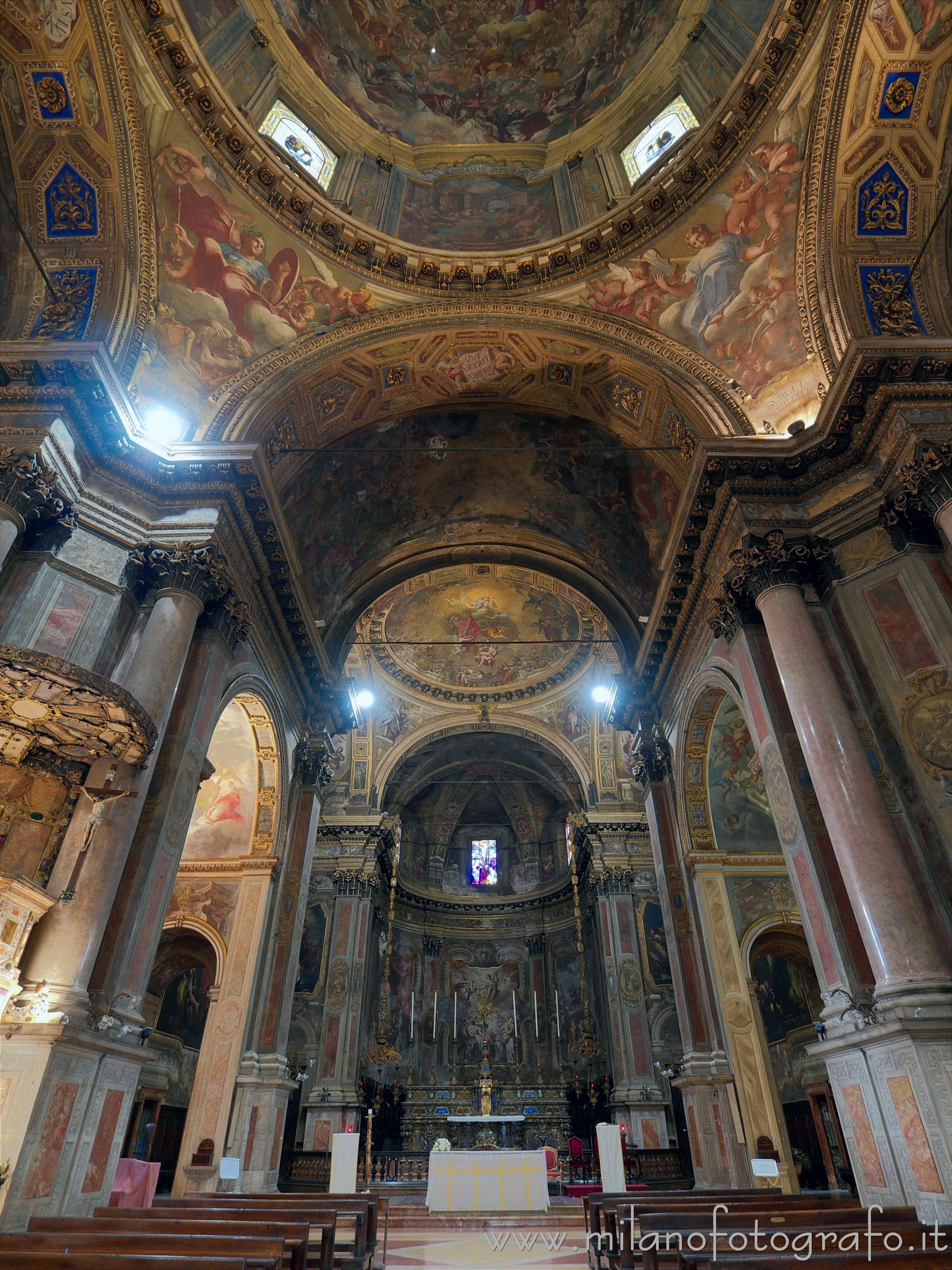 Milan (Italy) - Central nave of the Church of Sant'Alessandro in Zebedia